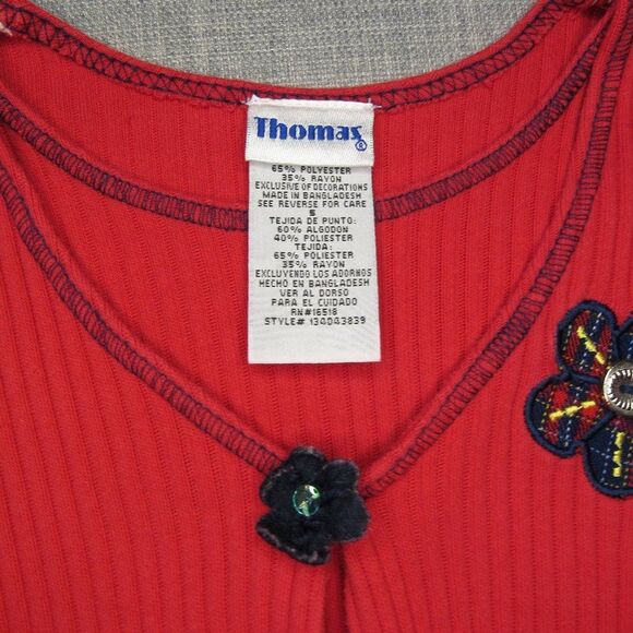 Y2K Plaid Dress Girls Size 5 Red Multicolor Embellished Plaid Retro VTG School - Picture 8 of 16